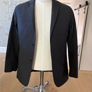 Club Monaco Men’s 38R Black Cotton Double Vented Notch Lapel Lined Blazer Casual